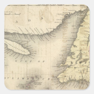 New-Brunswick, Neuschottland, Neufundland 2 Quadratischer Aufkleber