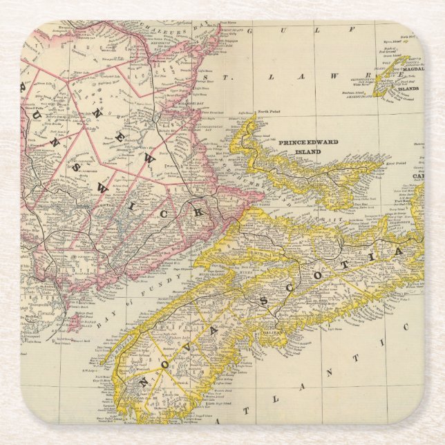 New-Brunswick, Neuschottland Rechteckiger Pappuntersetzer (Vorderseite)