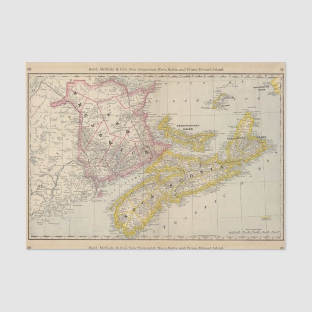 New-Brunswick, Neuschottland Seidenpapier (Vorderseite)