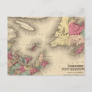 New Brunswick, Nova Scotia, Neufundland 3 Postkarte
