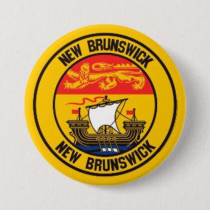 New Brunswick Round Emblem Button