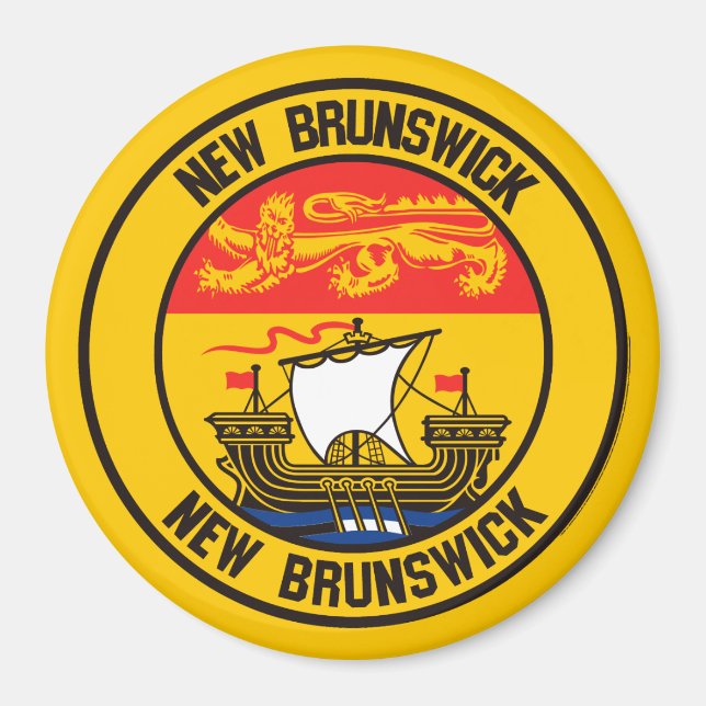 New Brunswick Round Emblem Magnet (Vorne)