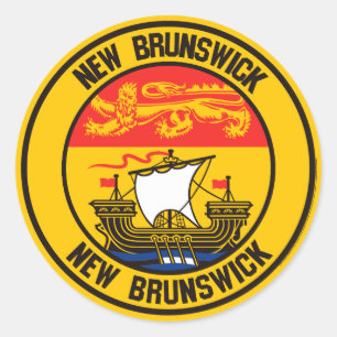 New Brunswick Round Emblem Runder Aufkleber
