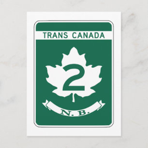 New Brunswick, Trans-Canada Highway Sign Postkarte