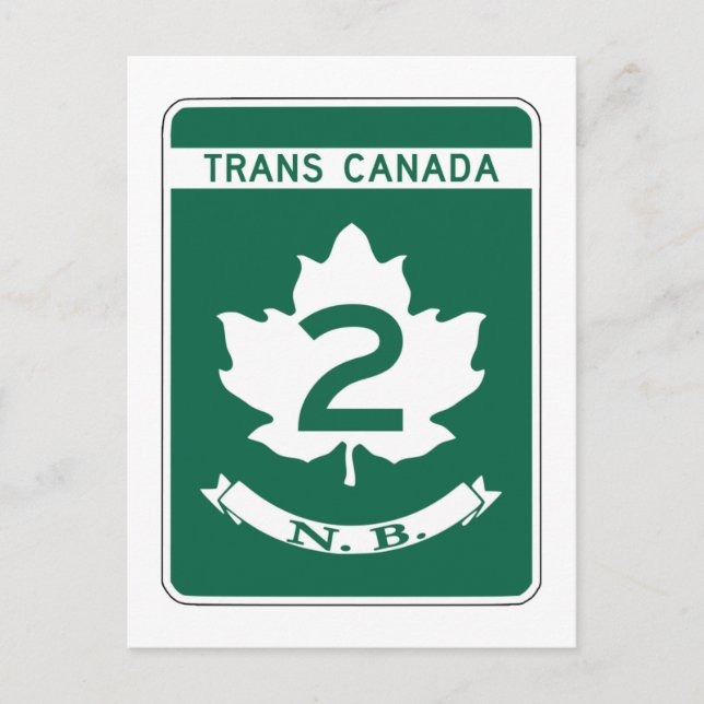 New Brunswick, Trans-Canada Highway Sign Postkarte (Vorderseite)