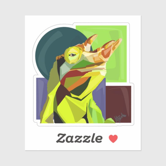 New Cham On The Block—Jackson’s Chameleon  Aufkleber (Blatt)