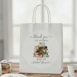 New Chapter Begins Book Bridal Shower  Runder Aufkleber