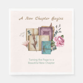 New Chapter Begins Floral New Beginnings Serviette
