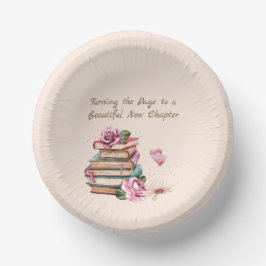 New Chapter Begins Romantic Book Theme Floral Pappteller