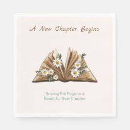 New Chapter Begins Turning the Page Floral Serviette