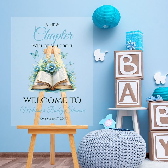 New Chapter Blue Brunch Book Baby Shower Welcome Acrylschild (Von Creator hochgeladen)