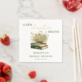 New Chapter Boho Book Floral Bridal Shower Serviette