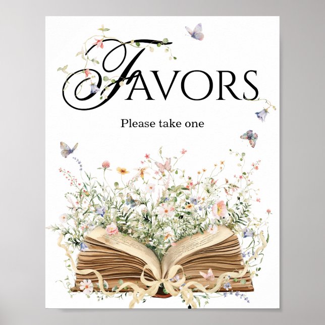 New Chapter Book Theme bridal shower Favors Poster (Vorne)