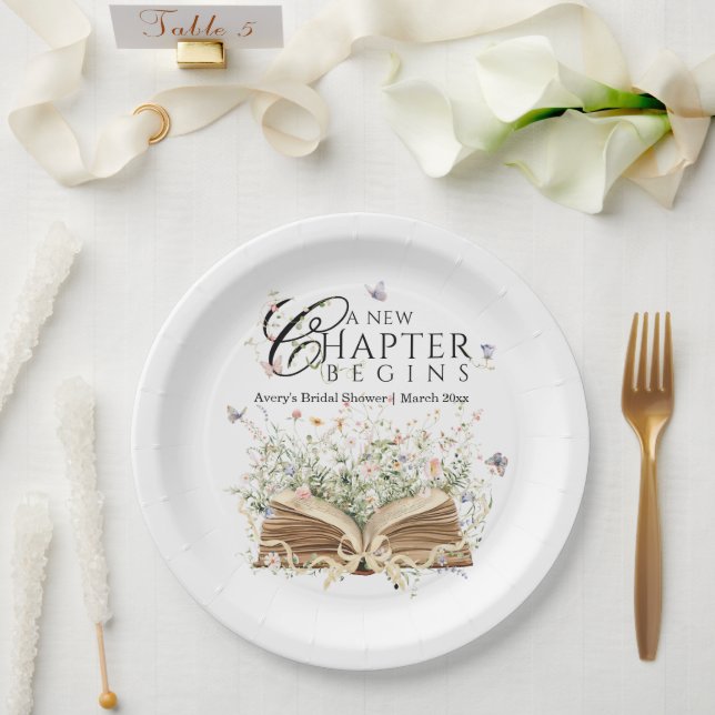 New Chapter Book Theme bridal shower Pappteller (Hochzeit)