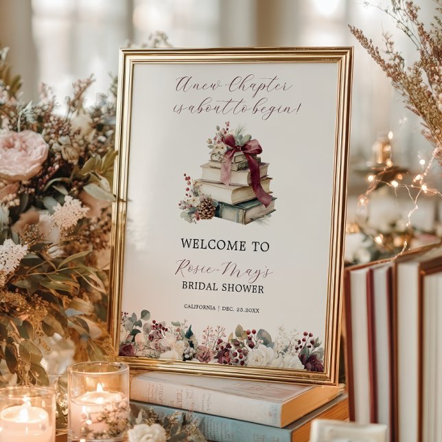 New Chapter Books Winter Bridal Shower Welcome Poster (New Chapter Books Winter Bridal Shower Welcome Poster)