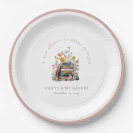 New Chapter Floral Baby Shower Pappteller