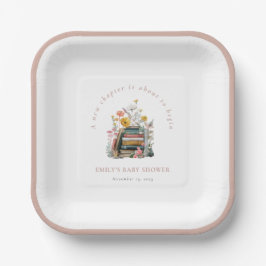 New Chapter Floral Baby Shower Pappteller