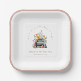 New Chapter Floral Baby Shower Pappteller