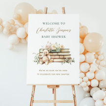 New Chapter Floral Book Baby Shower Welcome