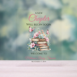 New Chapter Girl Storybook Baby Shower Welcome Acrylschild