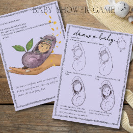 New Chapter Storybook Draw a Baby Shower Game Card Einladung