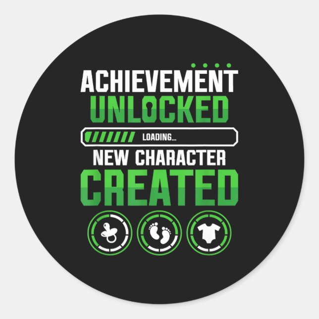 New Character D Gamer Pregnancy Announcement  Runder Aufkleber (Vorderseite)