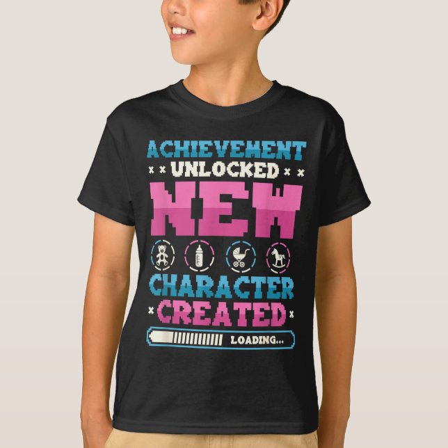 New Character D Gamer Pregnancy Announcement  T-Shirt (Vorderseite)