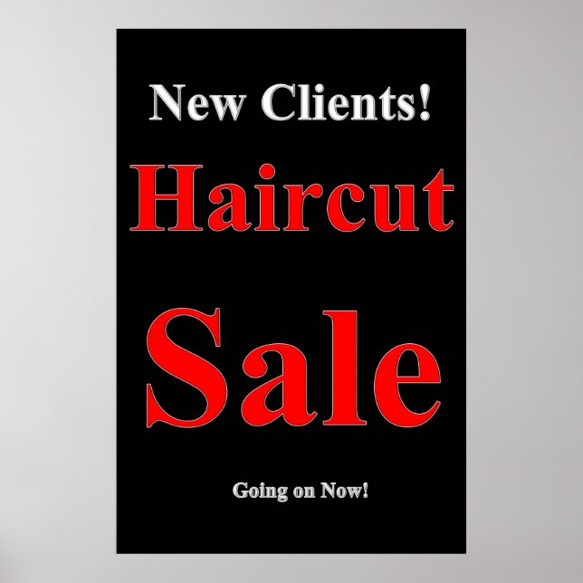 New Clients Haircut Sale Beauty Salon Poster (Vorne)