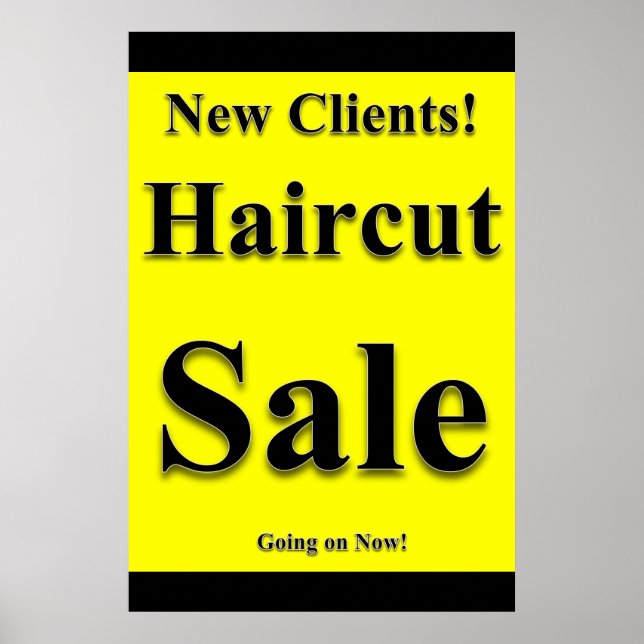 New Clients Haircut Sale Beauty Salon Poster (Vorne)