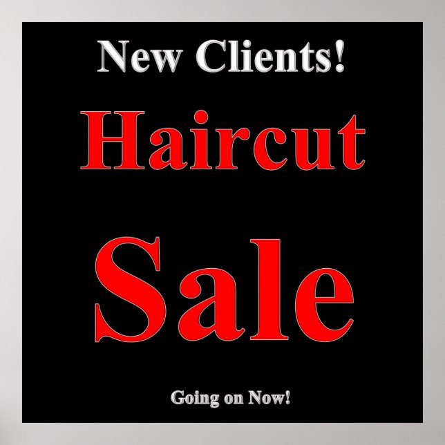 New Clients Haircut Sale Poster Matte (Vorne)