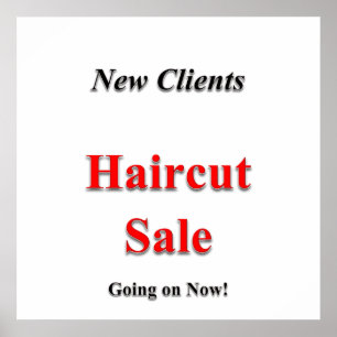 New Clients Haircut Sale Poster Matte