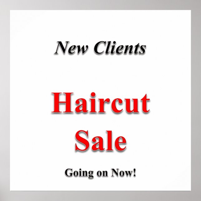 New Clients Haircut Sale Poster Matte (Vorne)