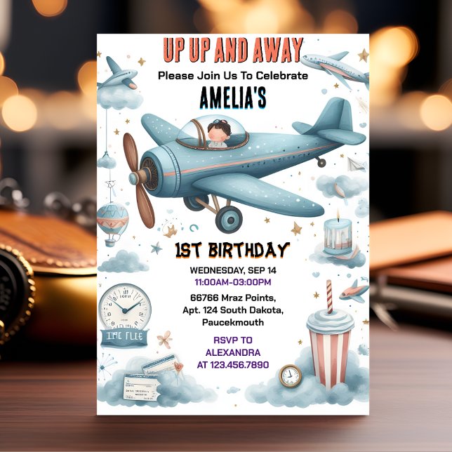 New Cloud 9 Fly Niedlich Sky Joy Flugzeug 1. Gebur Einladung (Von Creator hochgeladen)