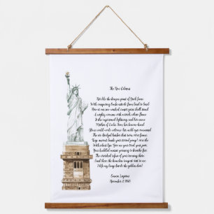 New Colossus Liberty Gedicht Wandteppich Mit Holzrahmen