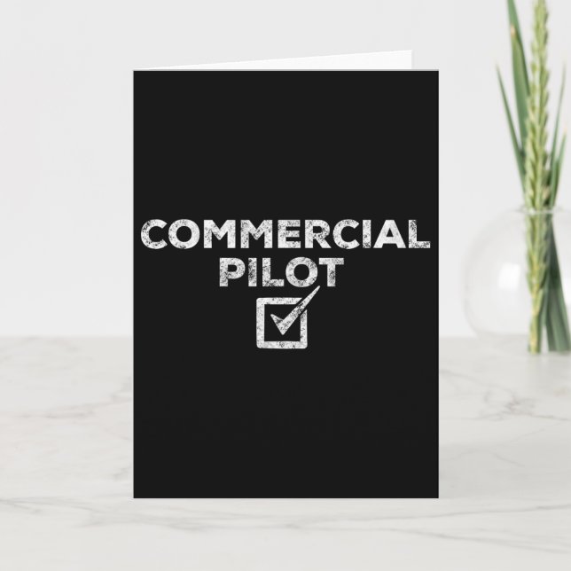 New Commercial Pilot Check Box Gift  Karte (Vorderseite)
