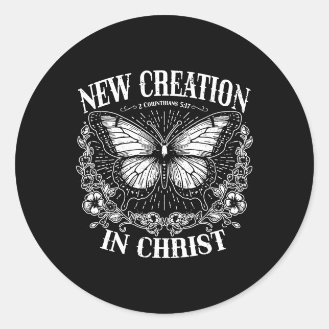New Creation In Christ, Boho Christian, Western Fa Runder Aufkleber (Vorderseite)