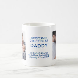 New Dad 2 Custom Baby Fotos und Geburtsstunde Kaffeetasse