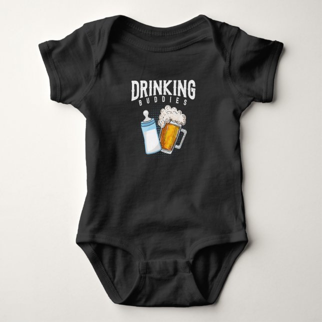New Dad Beer and Milk Joke Baby Strampler (Vorderseite)