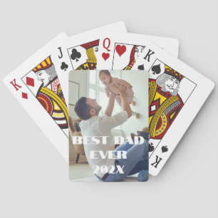 New Dad Best Ever - Custom Full Foto Spielkarten