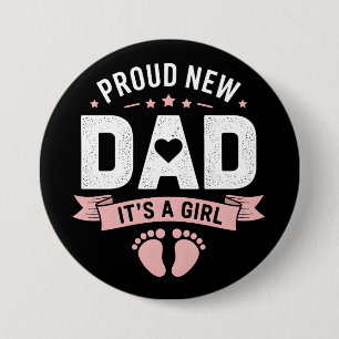 New Dad Es ist ein Mädchen Button