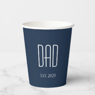 New Dad Father's Day Simple Blue Paper Cups Pappbecher