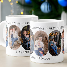 New Dad First Christmas 6 Foto Rounded Lozenge Jumbo-Tasse