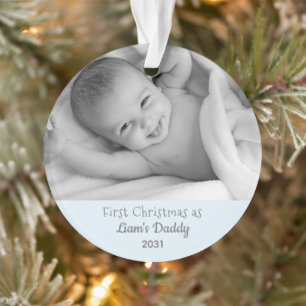 New Dad First Christmas als Daddy Baby Boy Foto Ornament