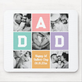 New Dad First Vatertag Familie Foto Grid Mousepad