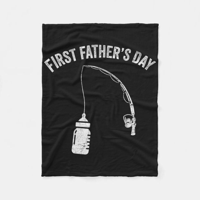 New Dad Fisherman, First Fathers Day Fishing Dad  Fleecedecke (Vorderseite)