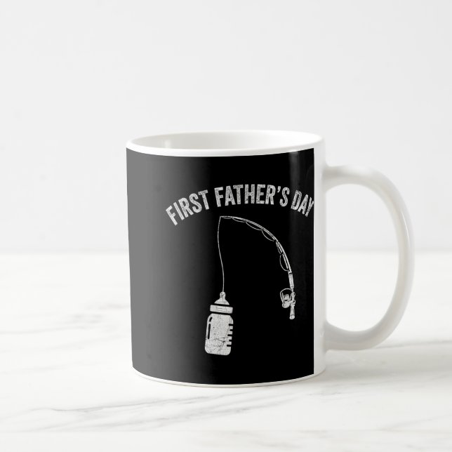 New Dad Fisherman, First Fathers Day Fishing Dad  Kaffeetasse (Rechts)