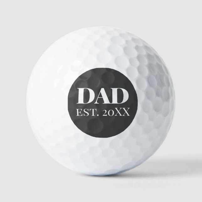 New Dad | Geschenk für Vater Golfer | Grau Golfball (Vorderseite)