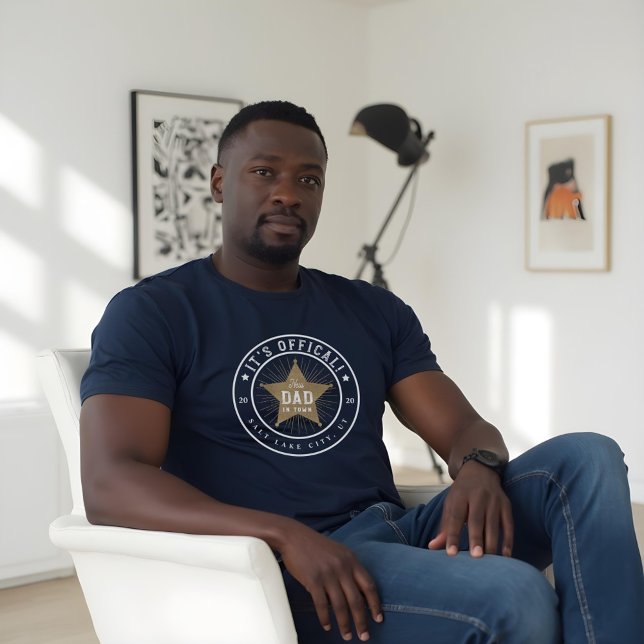 New Dad in Town Offial Dad Sherif Star Badge T-Shirt (New Dad in Town Official Dad Sherif Star Badge T-Shirt)