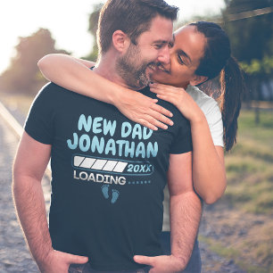 New Dad Loading Funny Individuelle Name Jahr T-Shirt