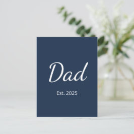 New Dad Minimalistisch Vatertag Blau Feiertagspostkarte